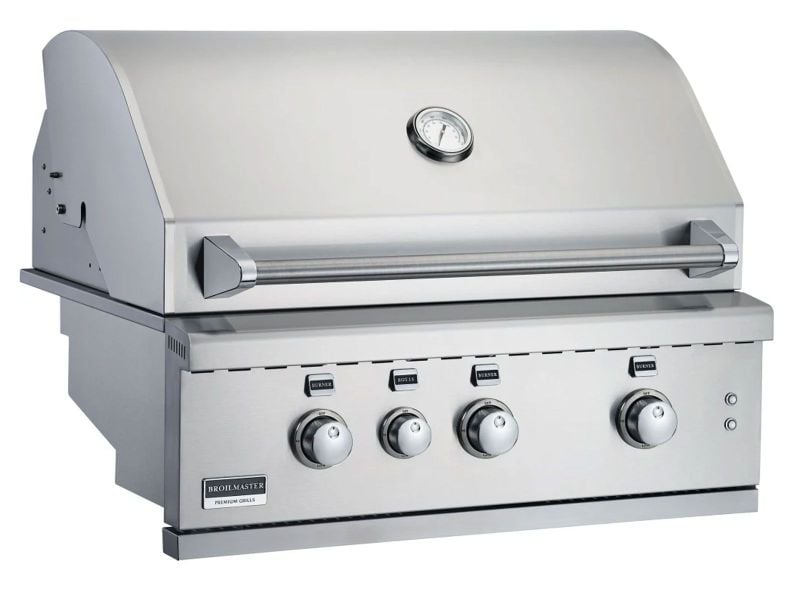 Broilmaster G Series 34-Inch 3-Burner Stainless Steel Gas Grill with Work Lights, Rear Infrared Burner and LED Controls