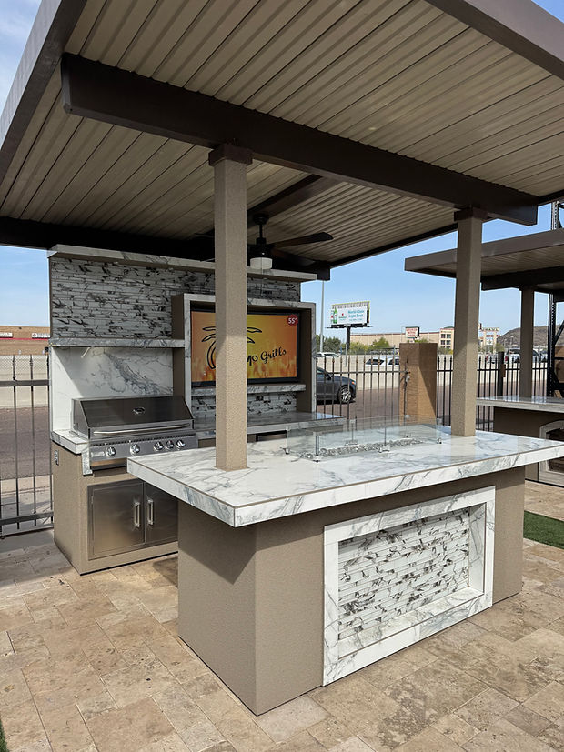 KoKoMo Grills Baja W Top Outdoor Kitchen – Luxury Backyard Entertainment Island (SKU: BAJATOP5352)