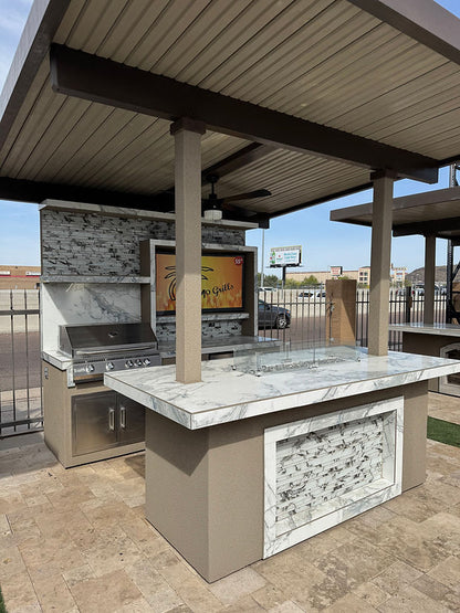 KoKoMo Grills Baja W Top Outdoor Kitchen – Luxury Backyard Entertainment Island (SKU: BAJATOP5352)