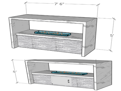 7'6" Modern Fireplace