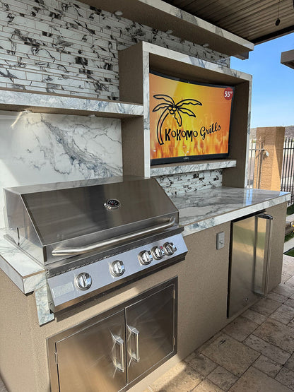 KoKoMo Grills Baja W Top Outdoor Kitchen – Luxury Backyard Entertainment Island (SKU: BAJATOP5352)