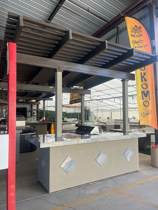 KoKoMo Grills Aruba W Top Outdoor BBQ Island