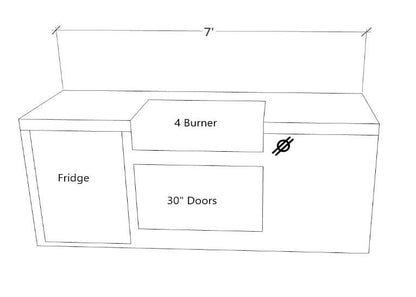 7' Bbq Island