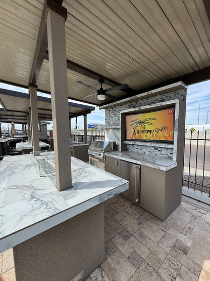 KoKoMo Grills Baja W Top Outdoor Kitchen – Luxury Backyard Entertainment Island (SKU: BAJATOP5352)